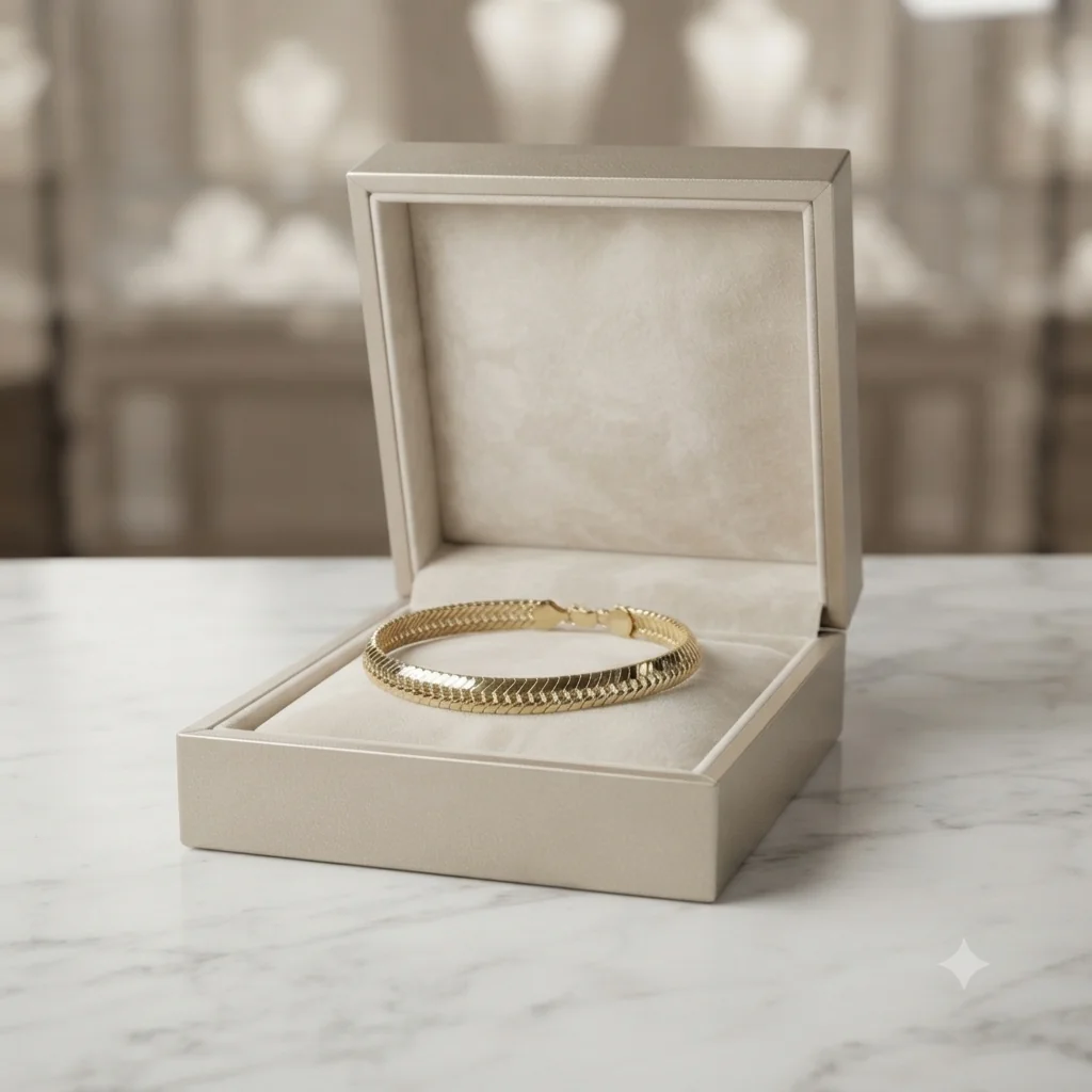 Pulseira Elegance em Ouro com Textura Exclusiva