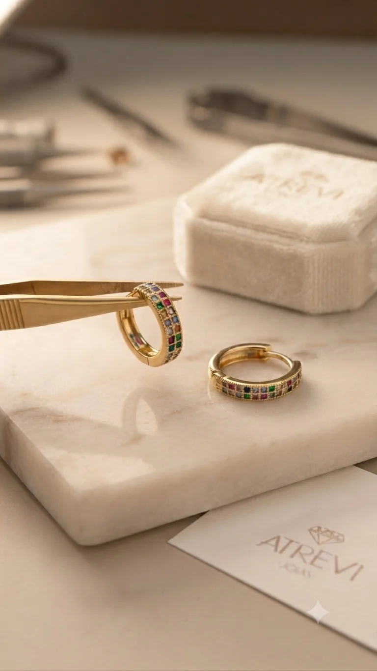 Brinco Argola Dourada com Zircônias Coloridas